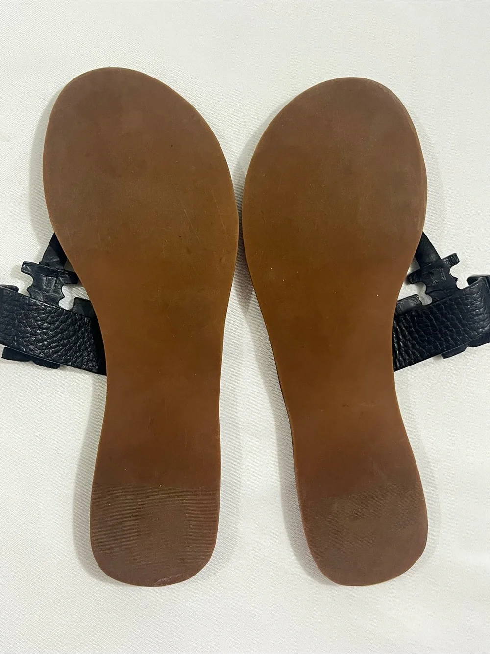 Tory Burch Moore Flat Thong Sandals Black Leather Women’s 8.5